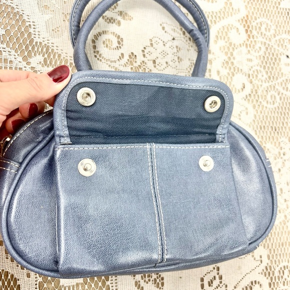 🌊Sky Blue Multi-Pocket Faux Leather Small Purse Handbag - Picture 5 of 10